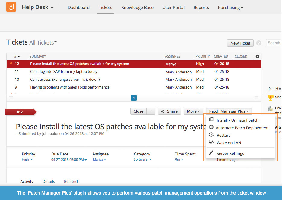 Spice up your Spiceworks help desk with Patch Manager Plus plugin for