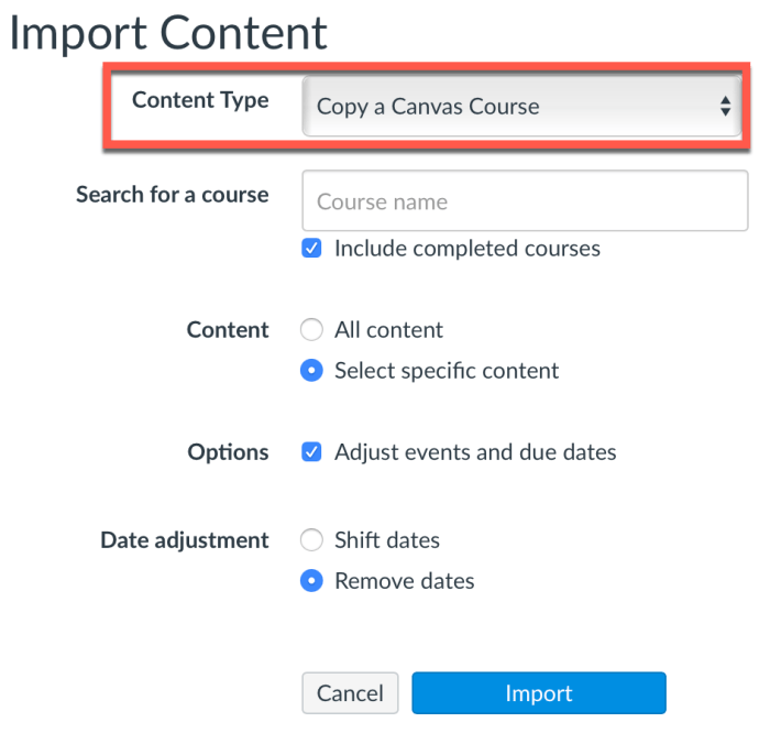 Importing Content in a Canvas Course | eLearning Blog Importing Content in a Canvas Course | eLearning Blog