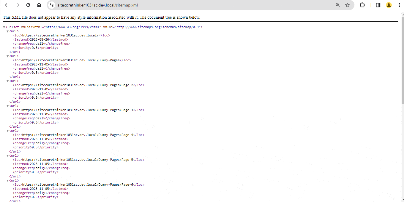 Divisez le plan de site SXA en plusieurs plans de site si la limite de