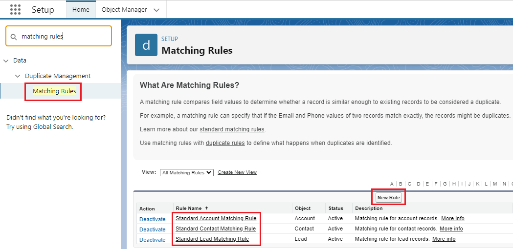 Matching Rule Understanding Matching Rules in Salesforce