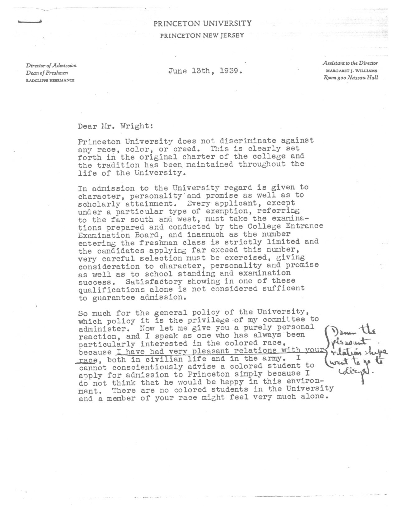 “Princeton University Does Not Discriminate…” African American