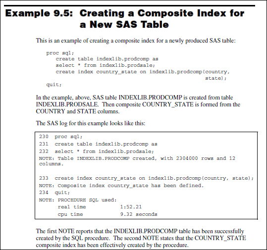 SAS author's tip Creating a composite index for a new SAS table SAS