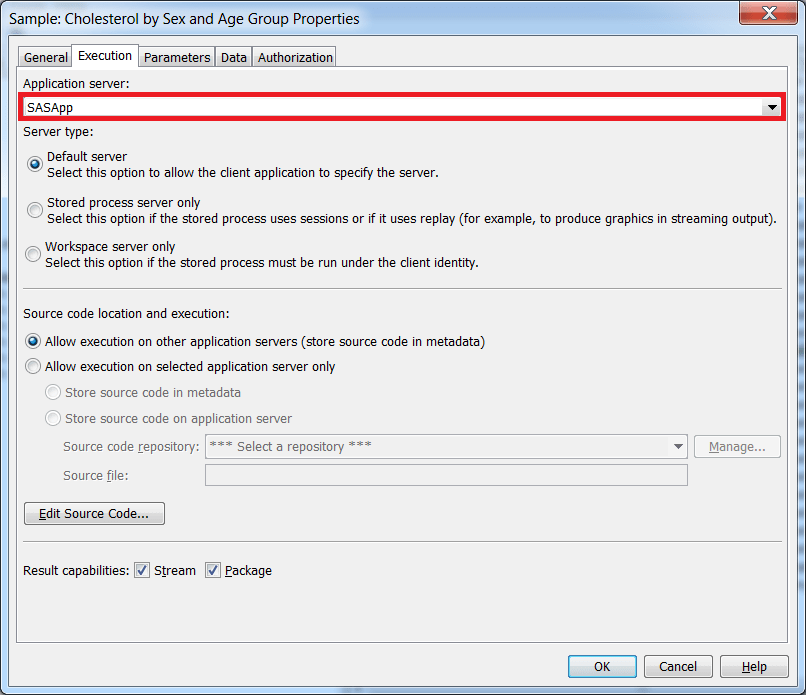 Controlling Stored Process Execution through Request Initialization