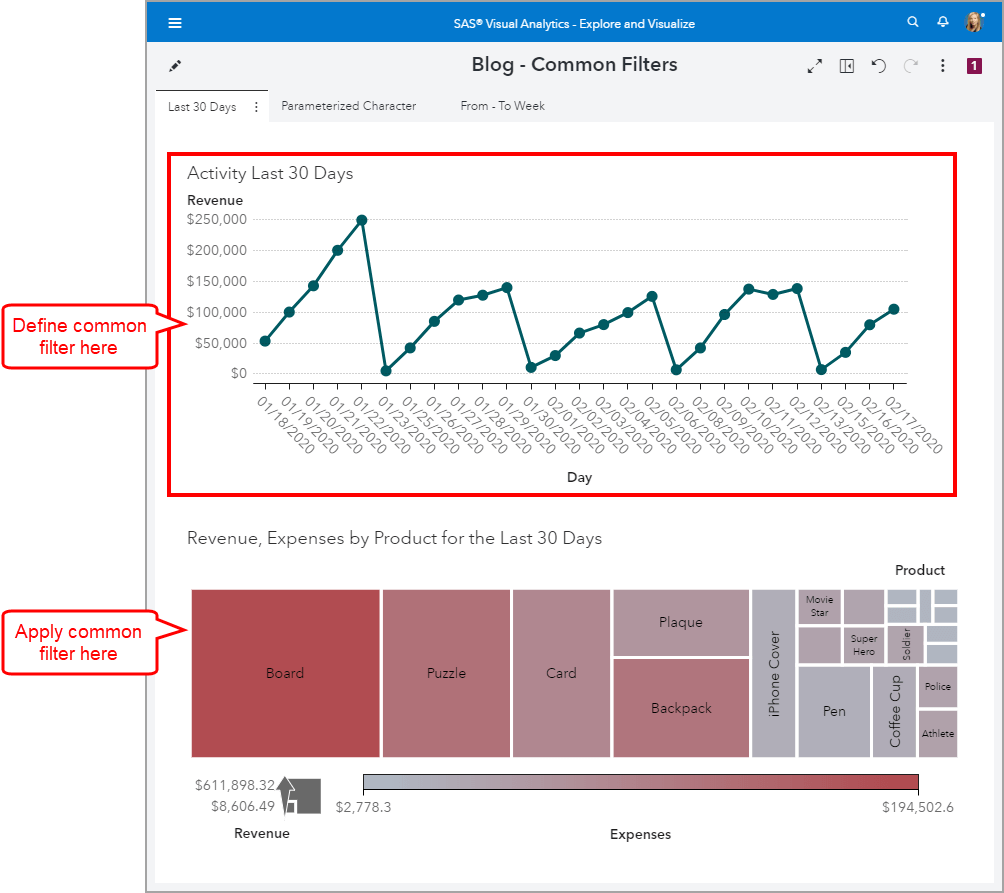 Using common filters in SAS Visual Analytics SAS Users