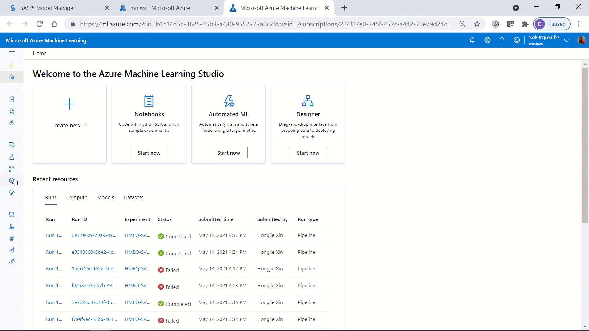Deploying SAS and opensource models to Azure Machine Learning has