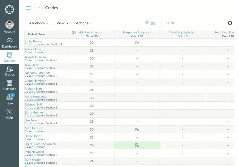 Posting grades on the new version of Canvas grade book / eCampus
