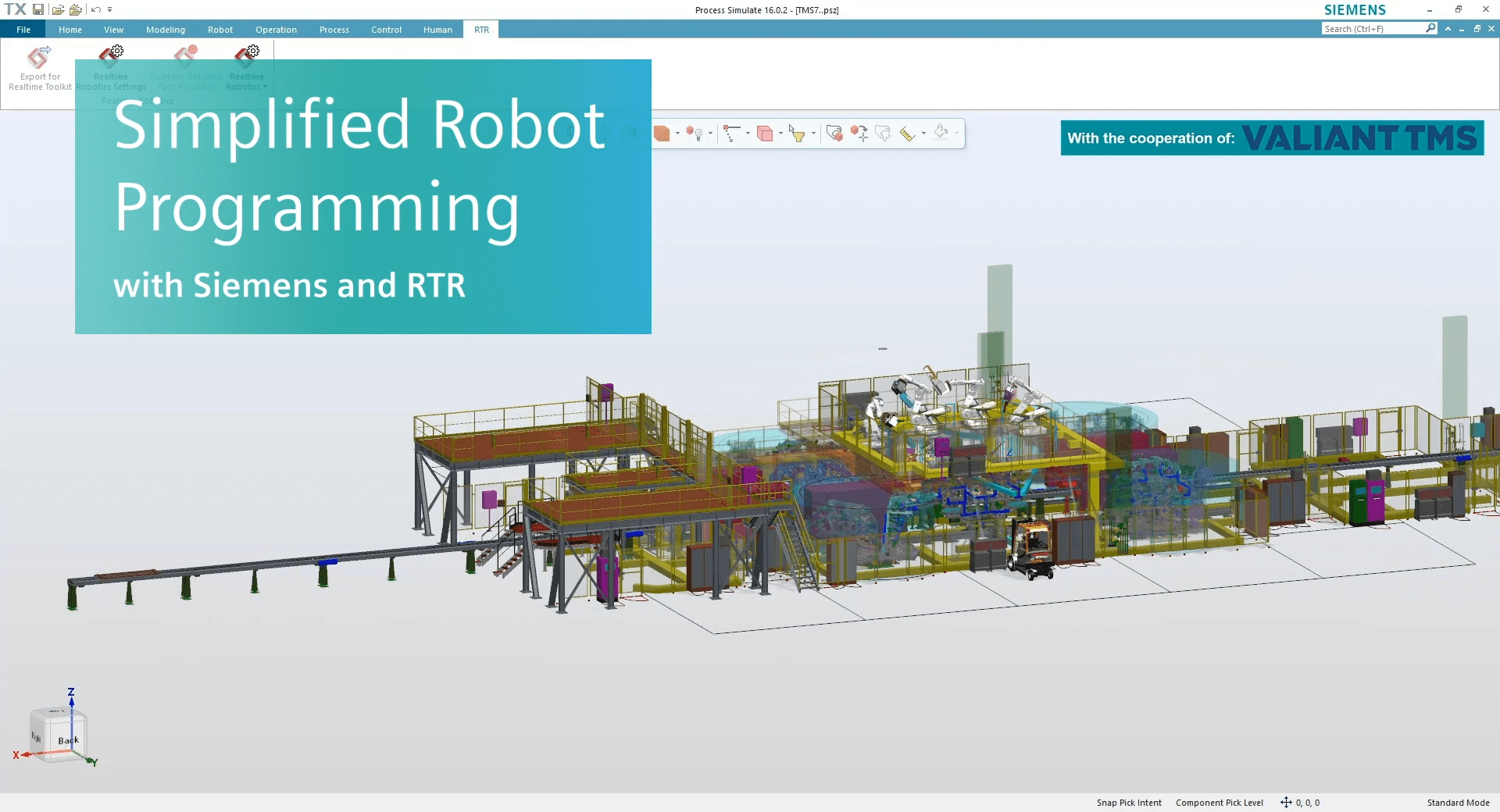 Valiant TMS shows benefits of Siemens and Realtime Robotics partnership