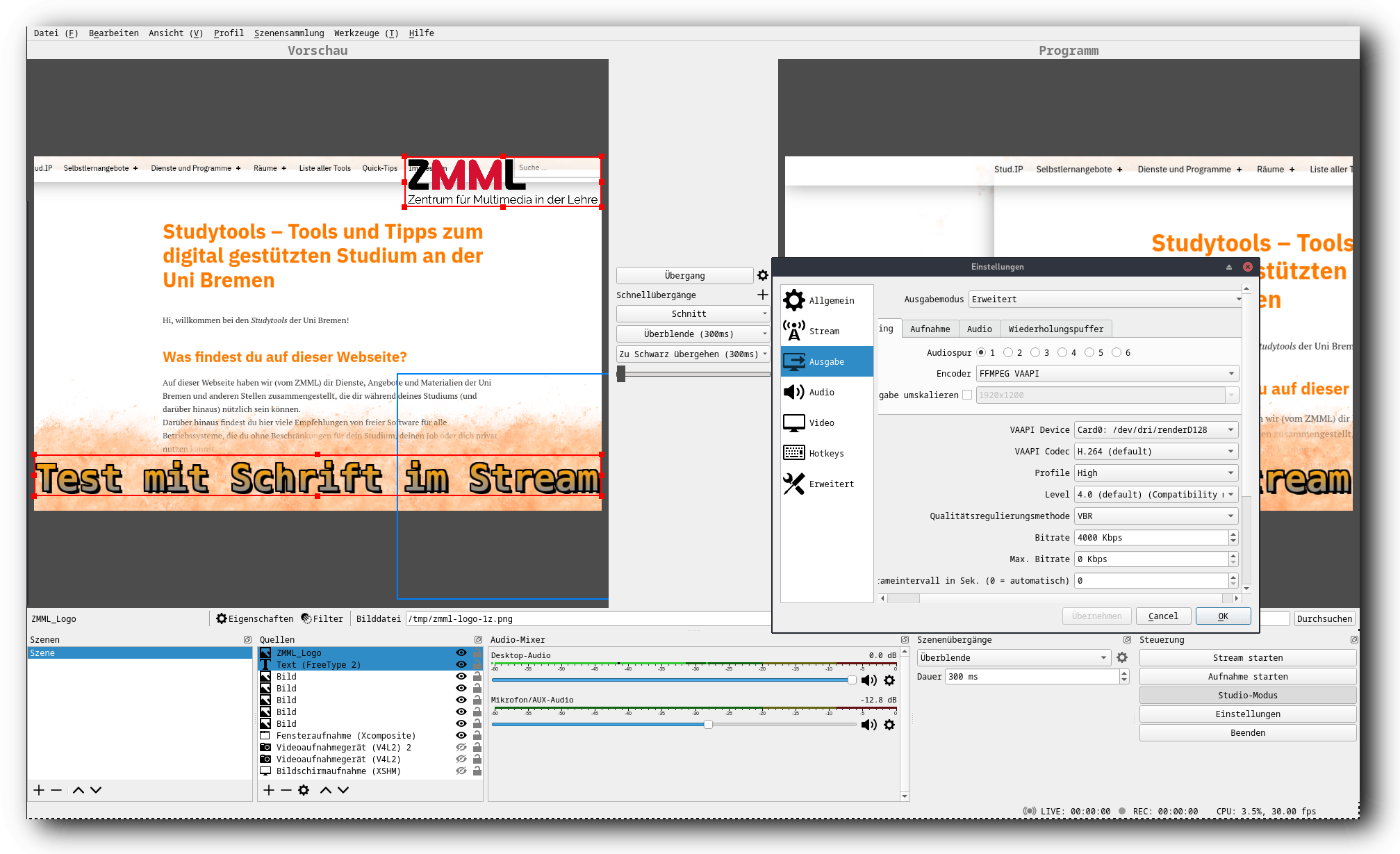 OBS Studio dein Studio für LiveStreaming und Videoaufnahmen Studytools