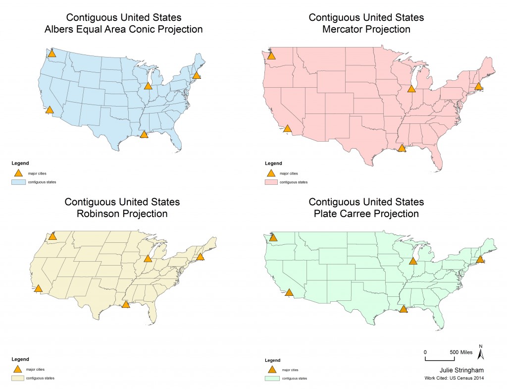 USA Map in Adobe Illustrator format Albers Equal Area Projection