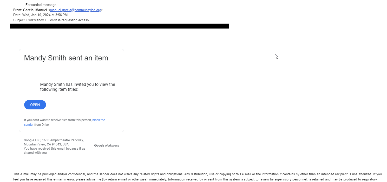 Warning Credential Stealing Scam Subject “Mandy L. Smith is requesting(03)