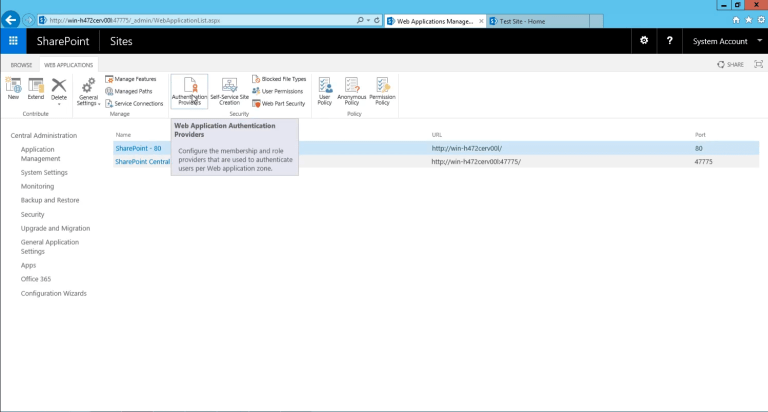 Configuring Forms Based Authentication in SharePoint 2016 and