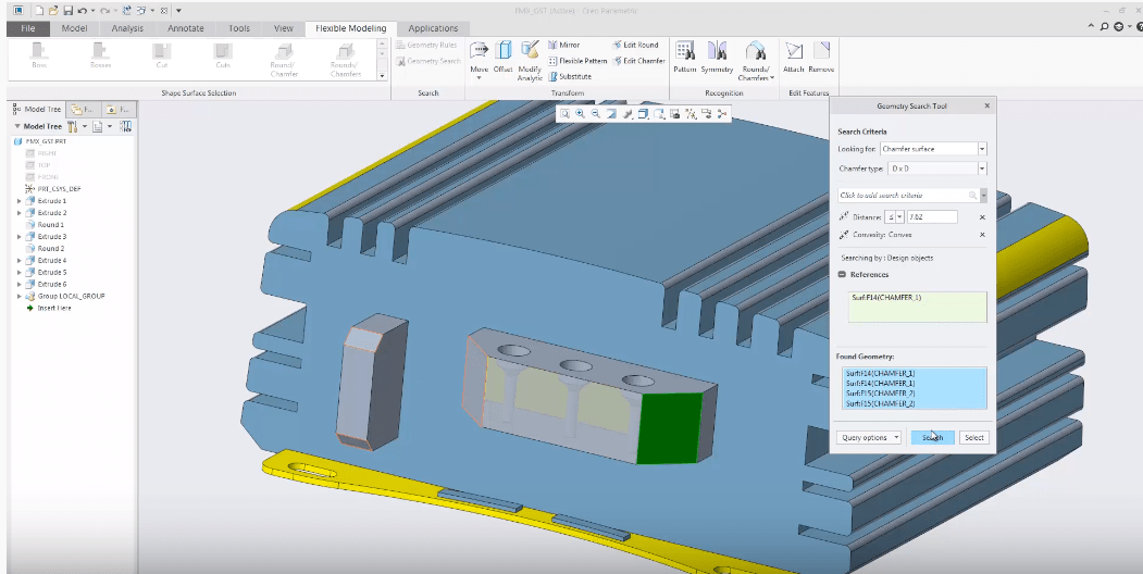 How to quickly find similar geometric shapes and surfaces in Creo? Punditas