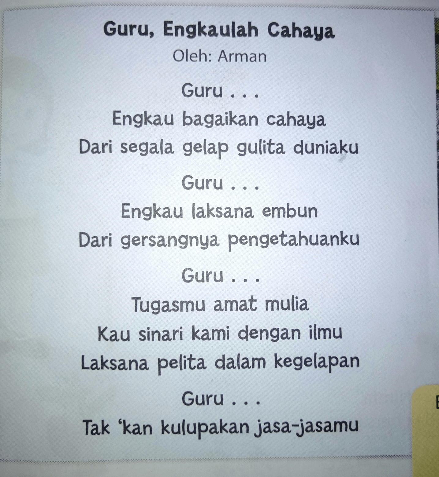 Contoh Puisi 3 Bait 4 Baris Tentang Guru Pemburu Soal Jawaban Riset