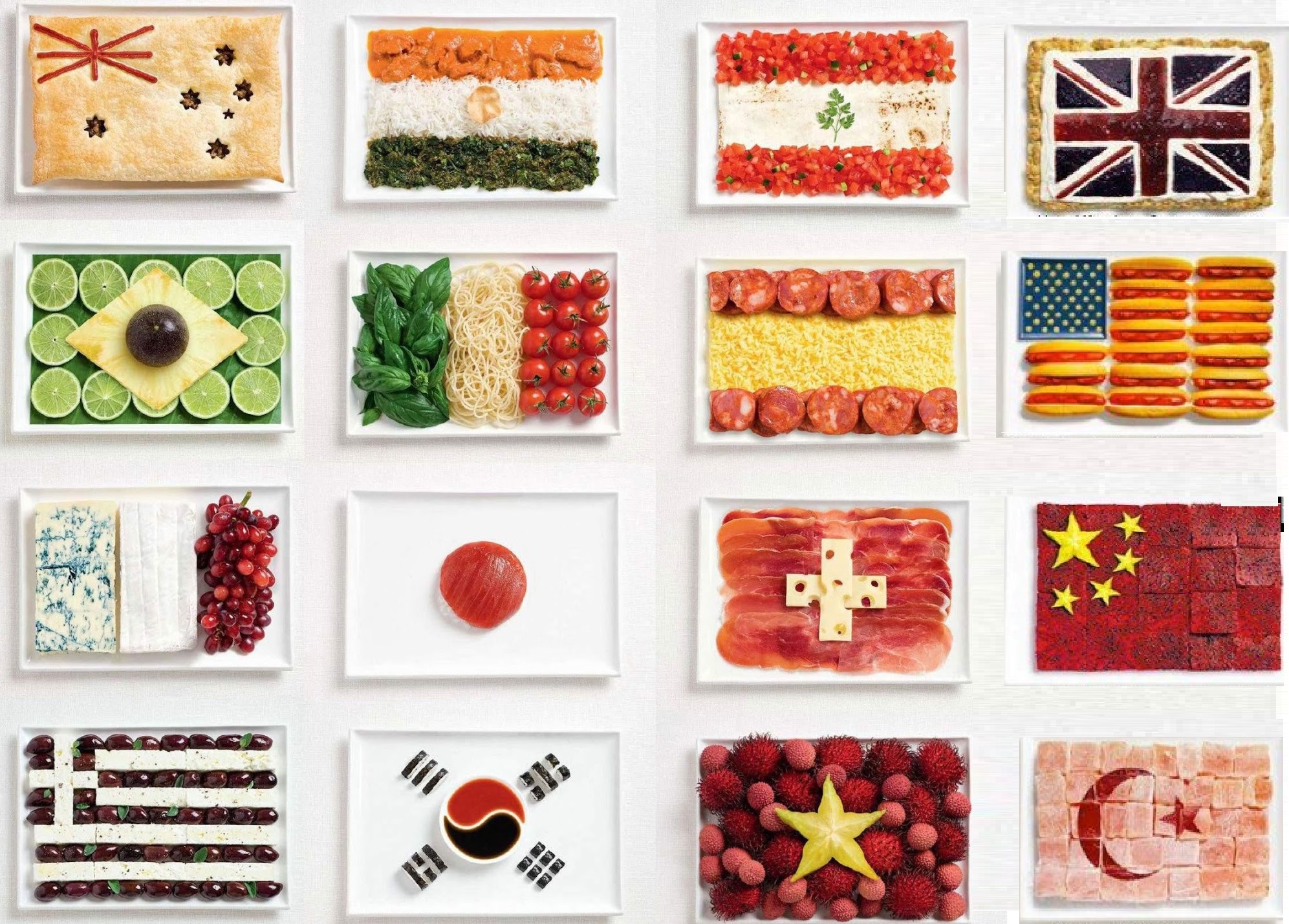 Food Flags, Flags Made Out Of Food!