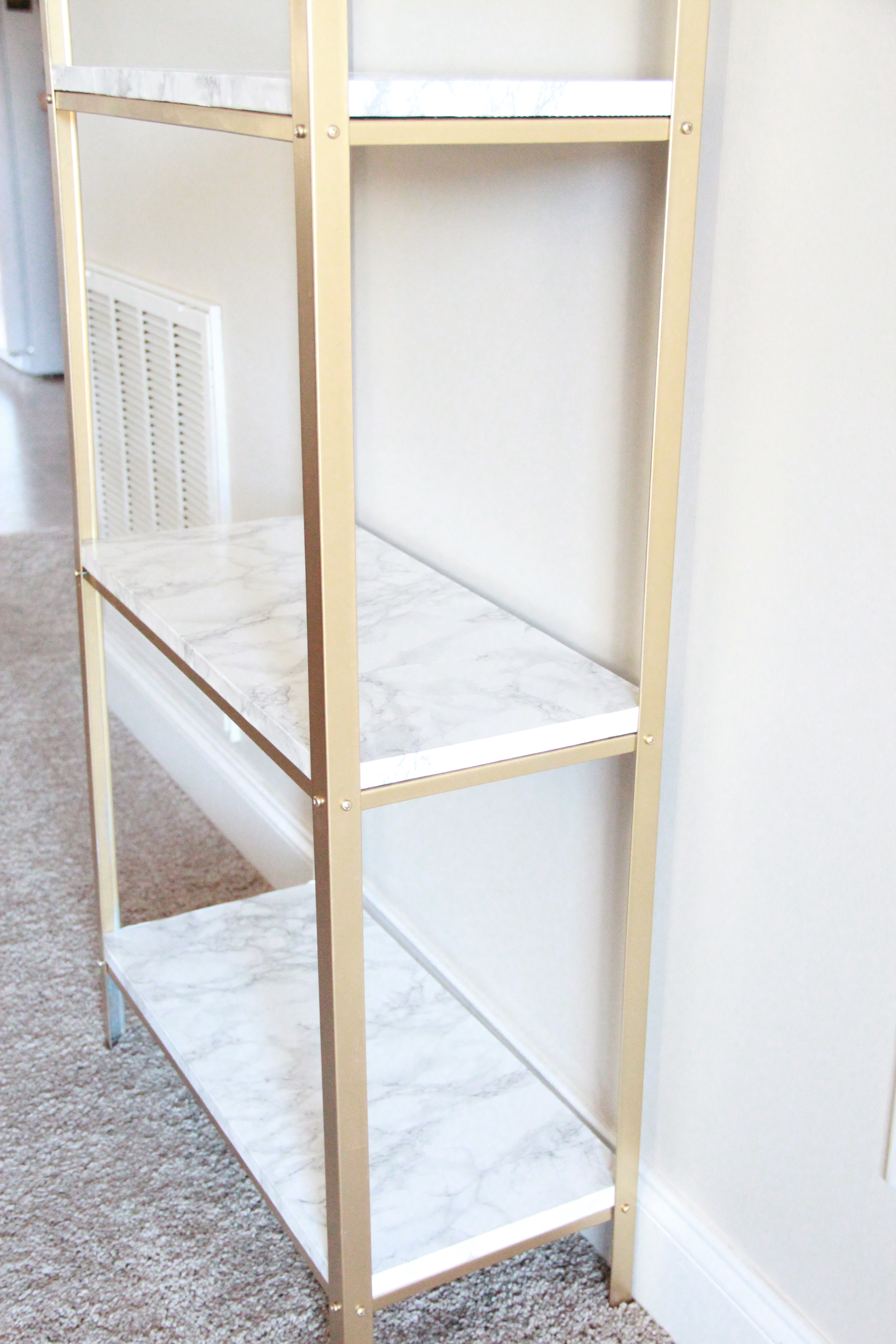 Gold and Marble Ikea Hyllis Hack Malia Lynn Blog