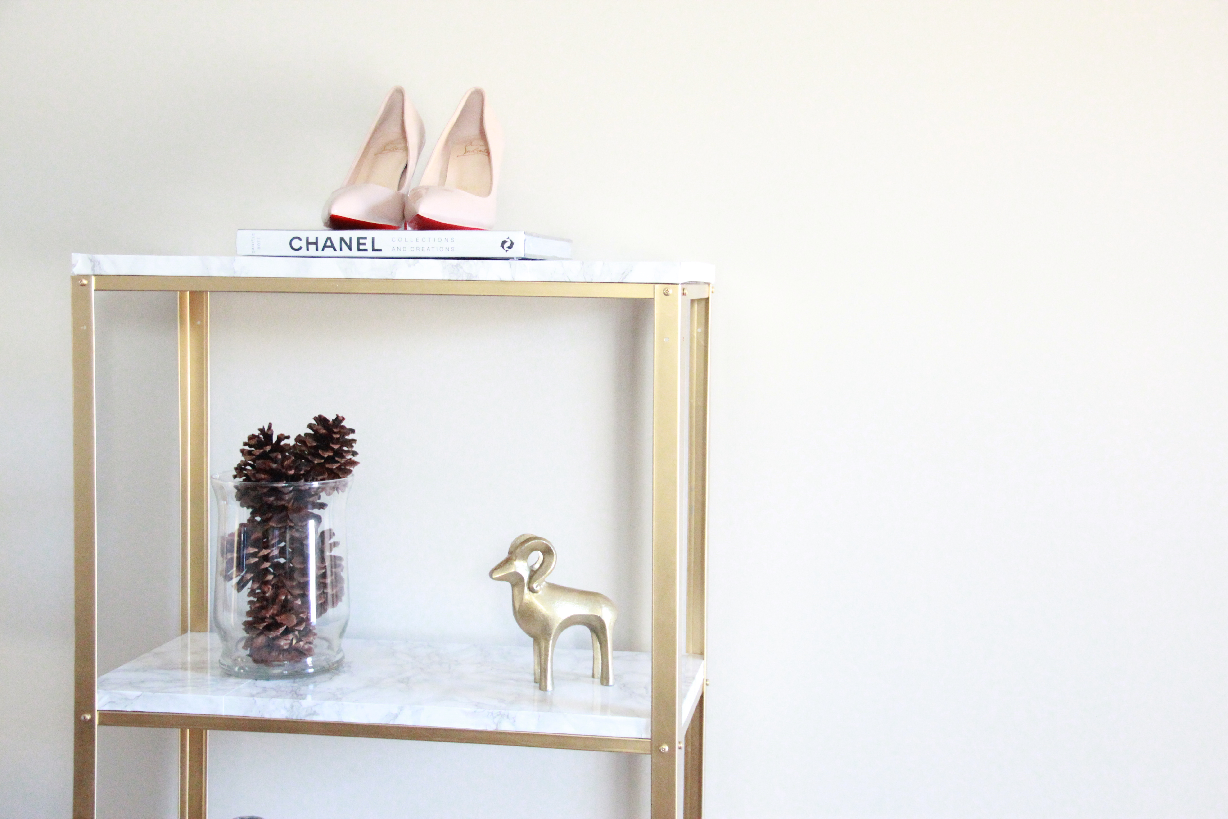 Gold and Marble Ikea Hyllis Hack Malia Lynn Blog