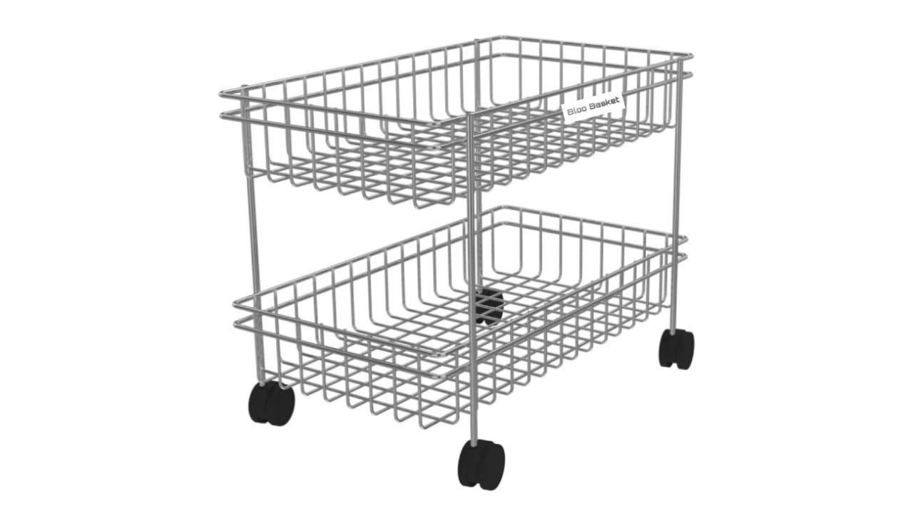 BLOO BASKET Stainless Steel Vegetable Stand Trolley for Kitchen Trolley