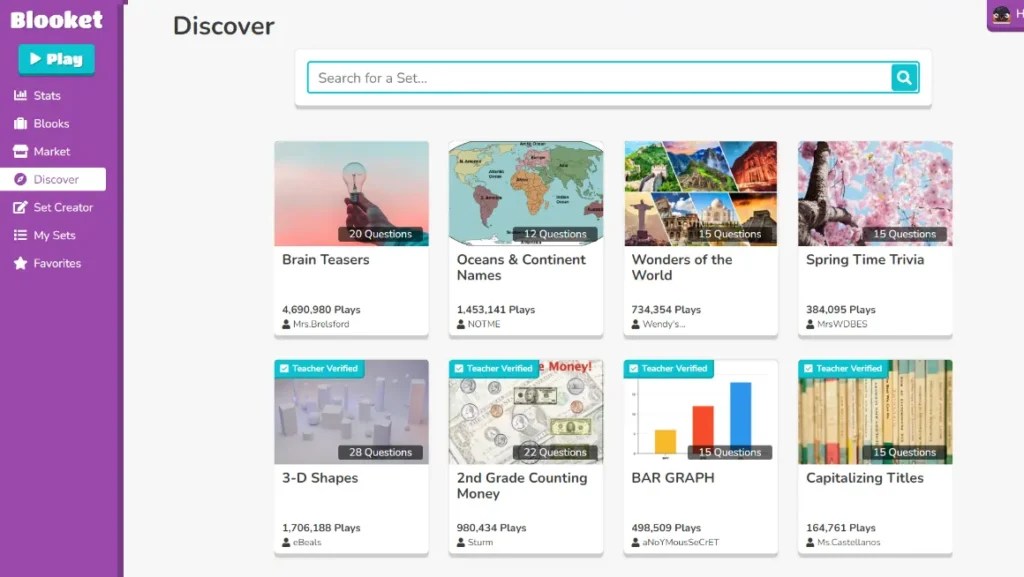 Blooket Dashboard Track your Stats, Discover Games & More