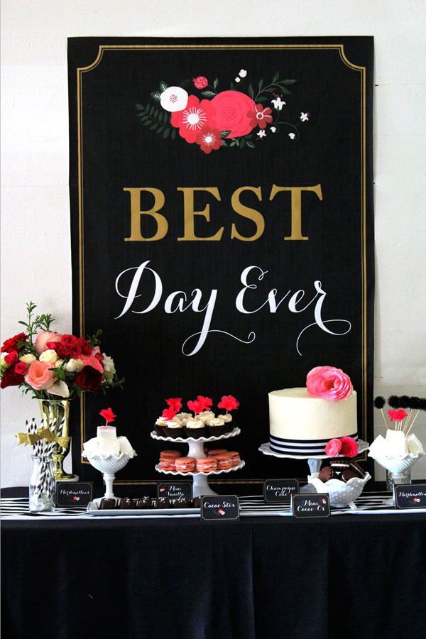 "Best Day Ever" Wedding Dessert Table Bloom Designs