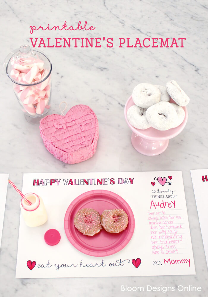 Printable Valentine's Placemats Bloom Designs