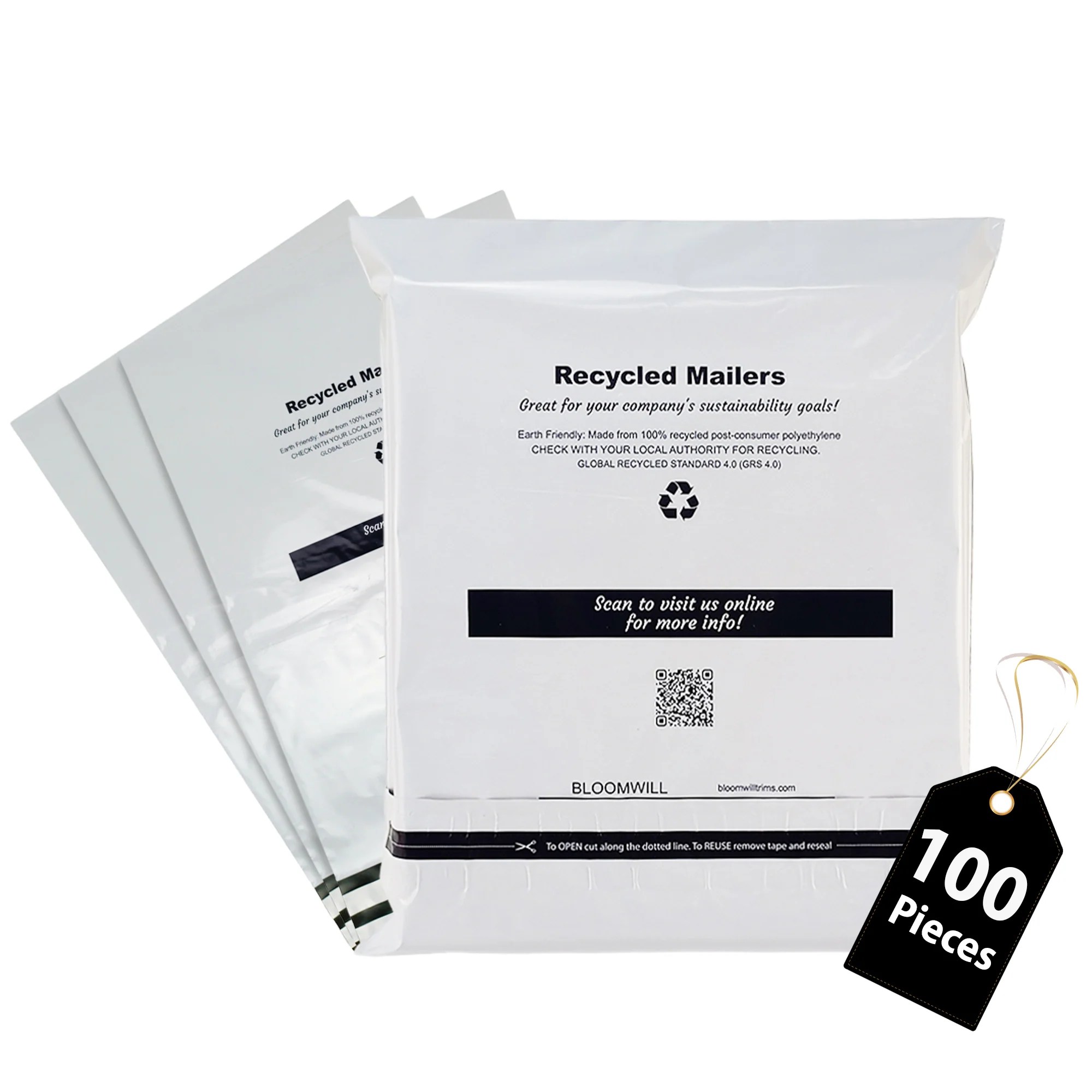 Bloomwill Recyclable Poly Mailers Shipping Bags - Eco-Friendly Mailers