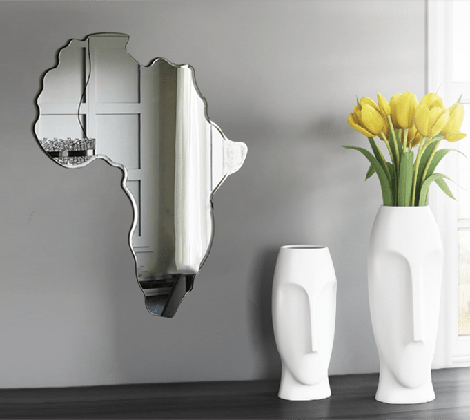 Africa Wall Mirror, Irregular Mirror, Wavy Wall Décor. Blossom Urban
