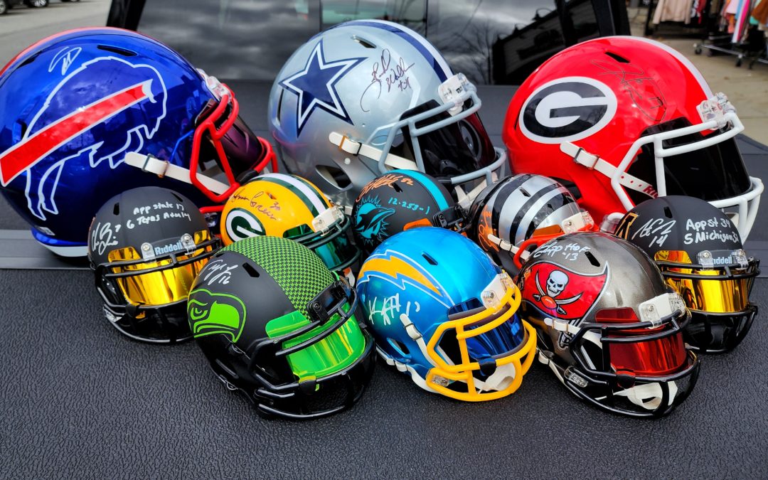 Autographed Mini Helmets at We're Good Sports ⋆ Blowing Rock