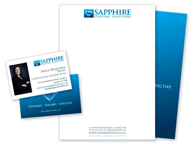 Sapphire Stationery Design & Printing Blue Eye Graphics