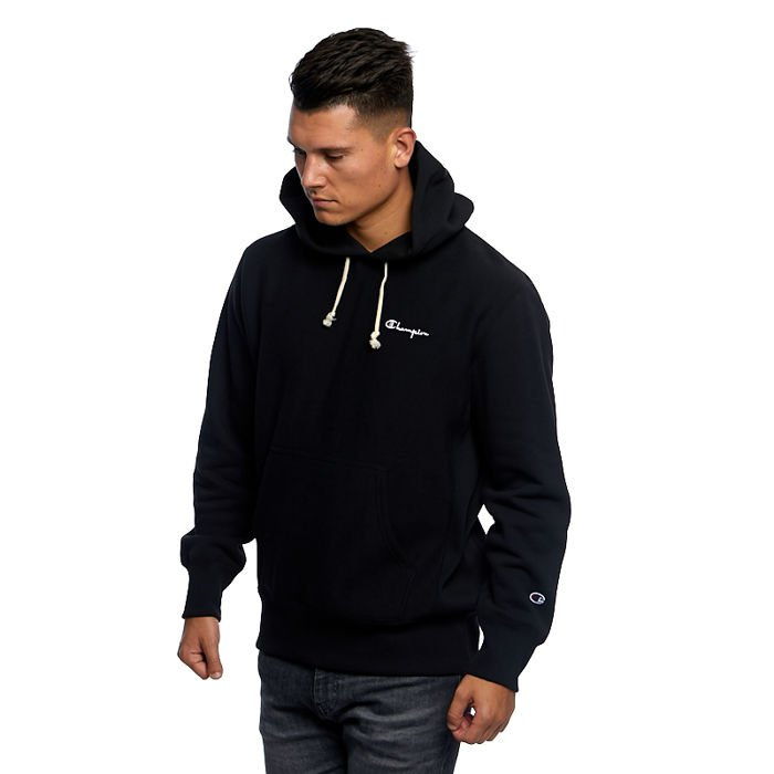 Bluza Champion Small Script Logo Reverse Weave Hoodie black