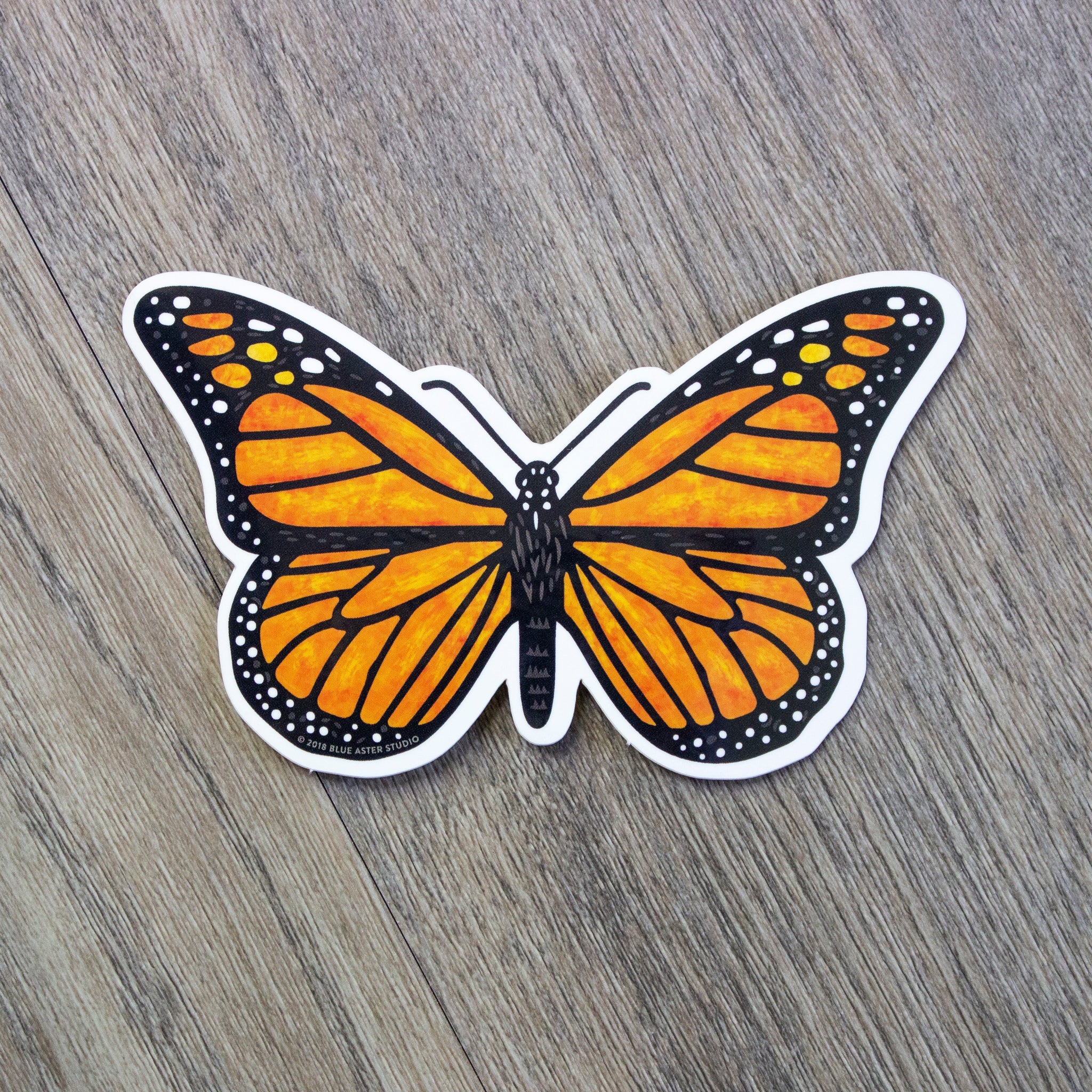Monarch Butterfly Sticker Blue Aster Studio