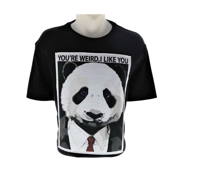 TShirt Panda Black Blue Cloud