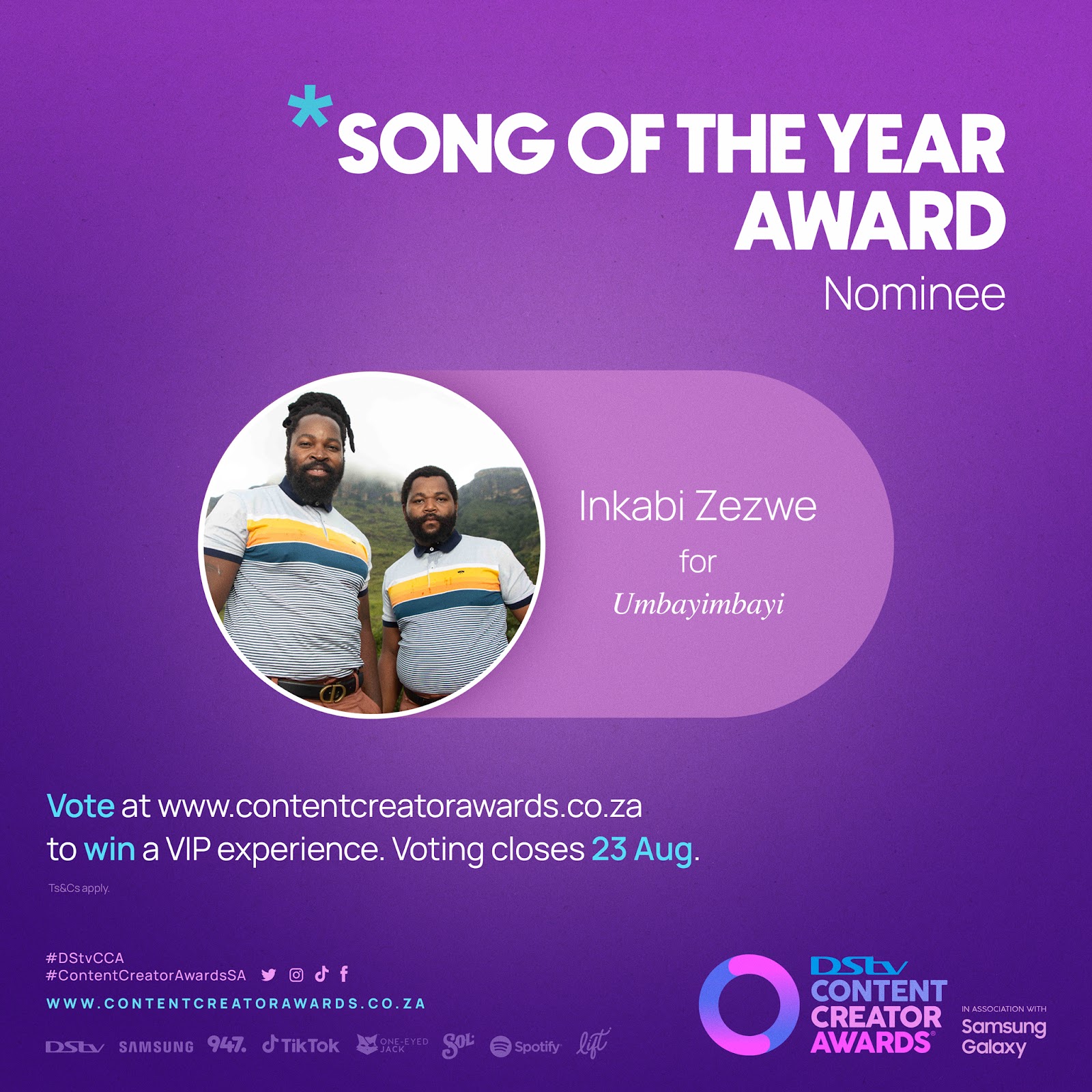 INKABI ZEZWE NOMINATED AT THE 2023 DSTV CONTENT CREATORS AWARDS