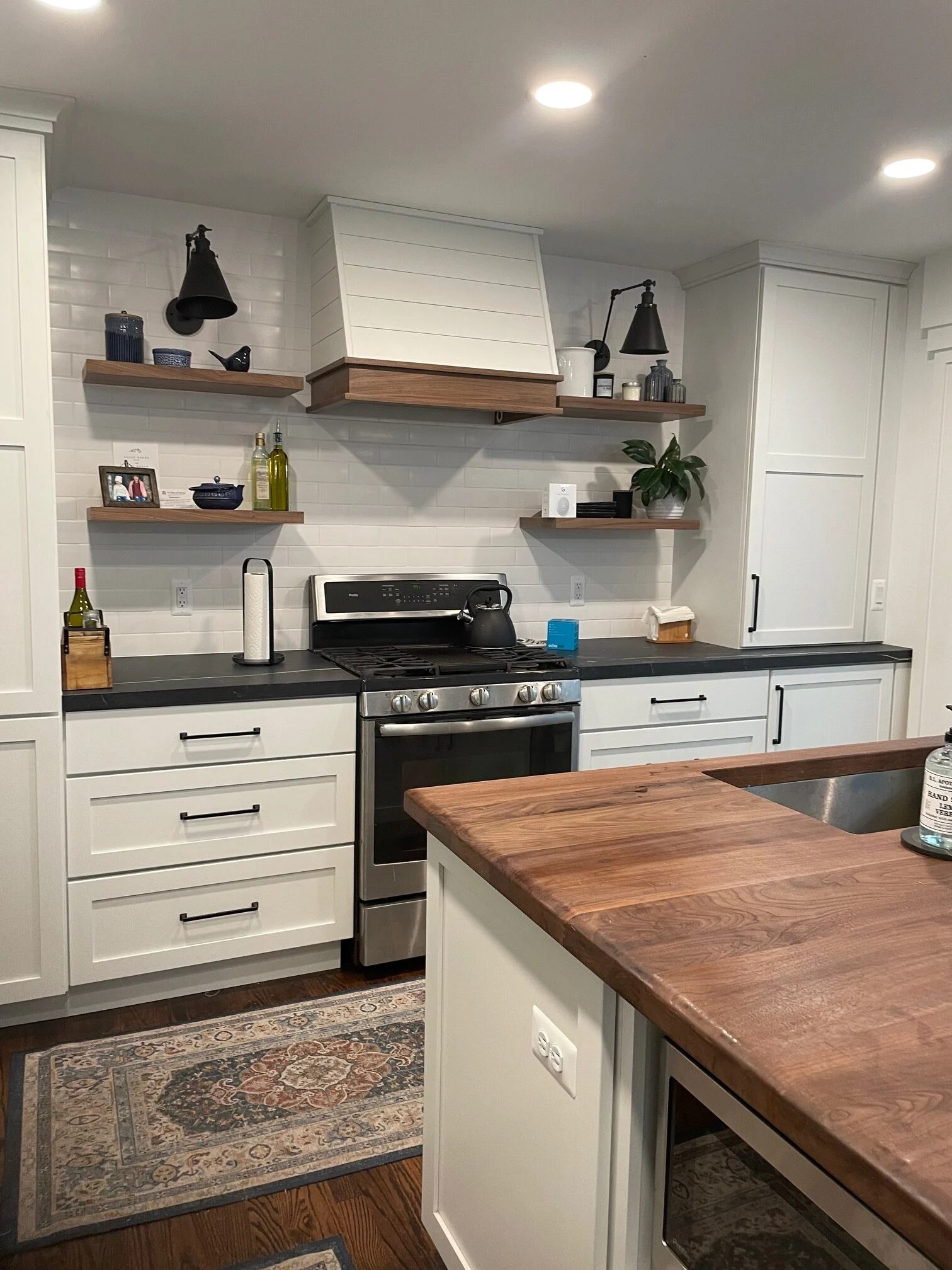 Beautiful Shiplap Range Hood by Blue Fig Artisan