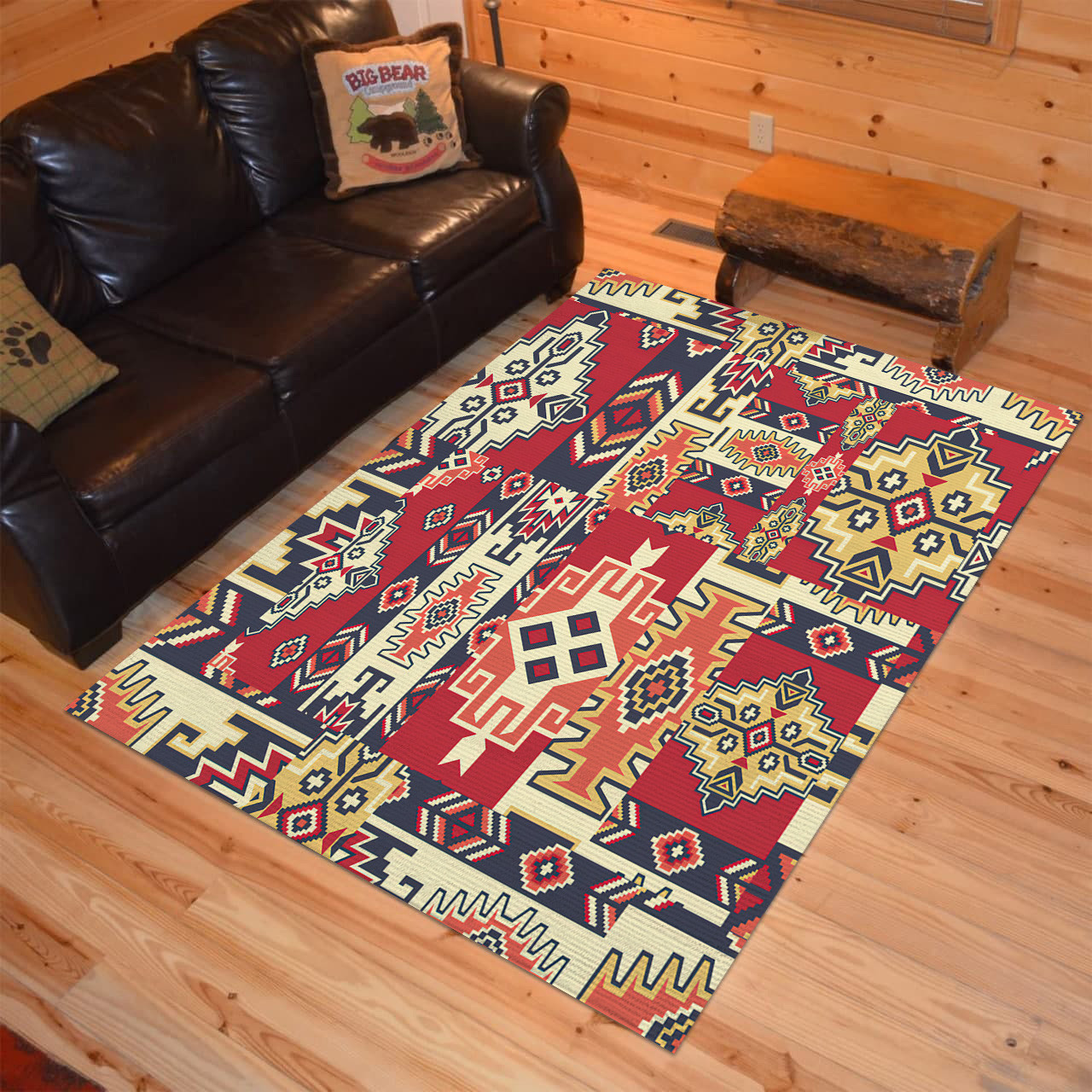Personalized Fabric Patchwork Native American Area Rugs Bluefink
