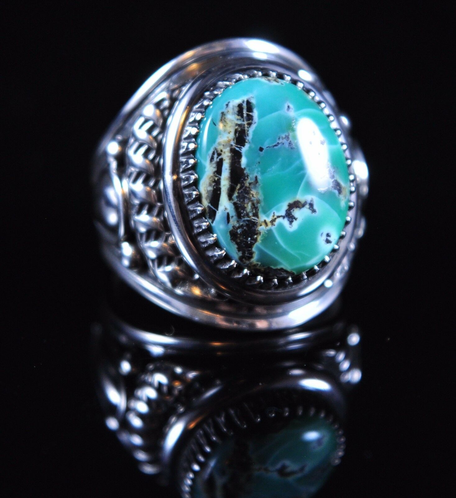 Navajo Sterling Silver Ring Rare Desert Gem Variscite Handmade By