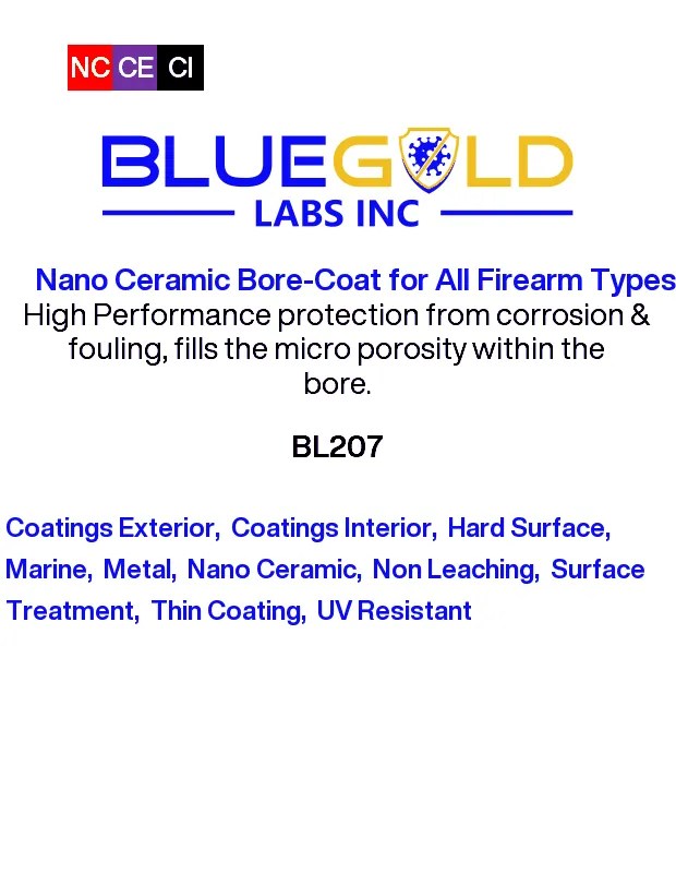 Nano Ceramic BoreCoat for All Firearm Types BlueGolds Labs
