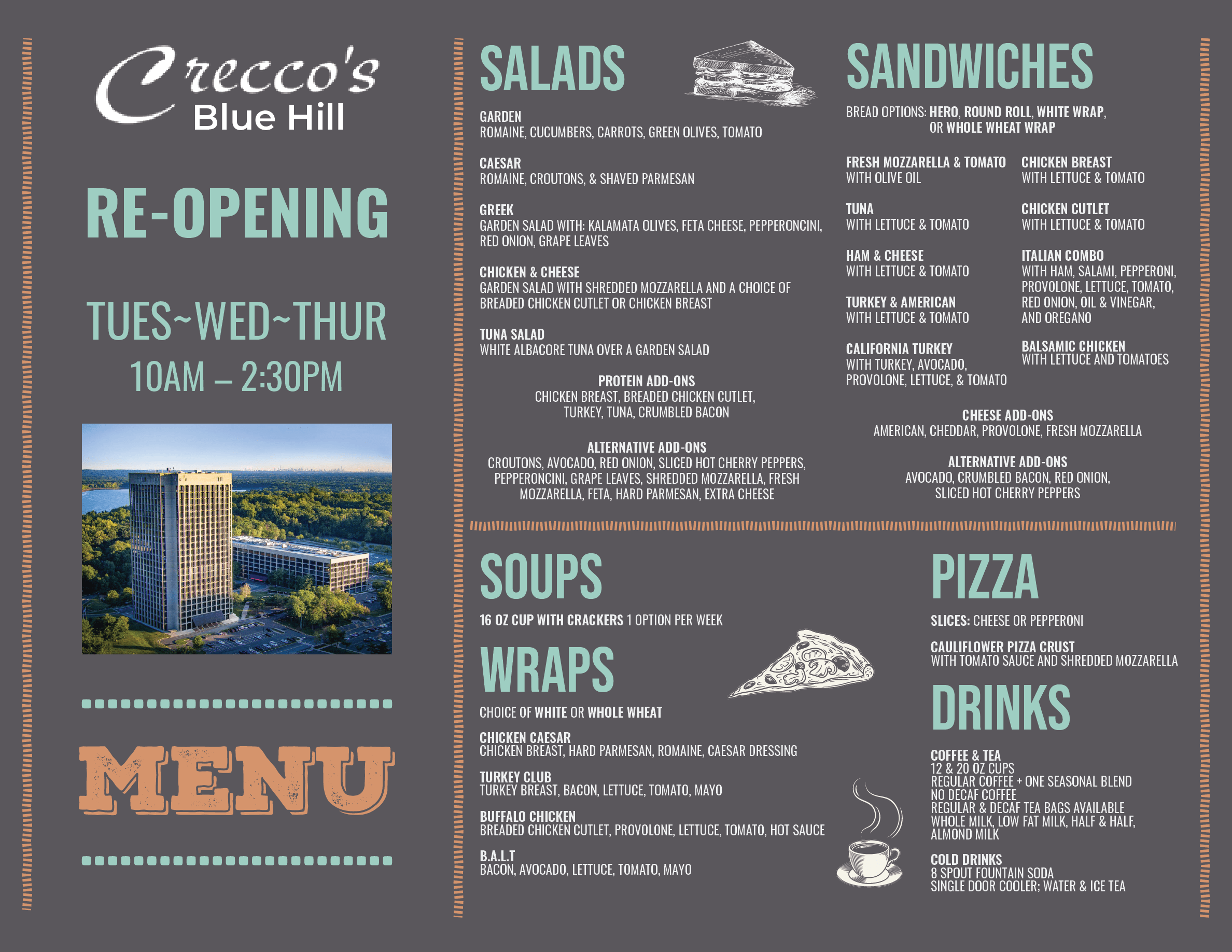 Crecco's at Blue Hill Menu Blue Hill Plaza