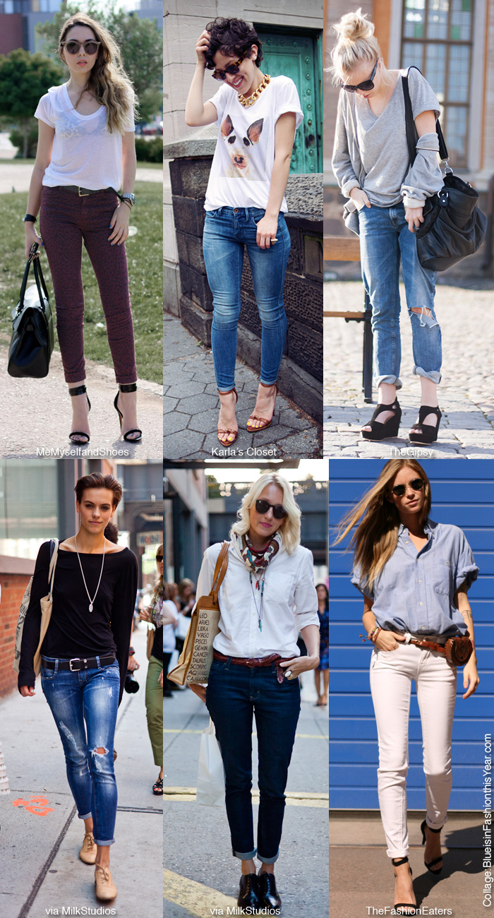 Basic Inspiration Top/Shirt + Jeans Blue is in Fashion this Year