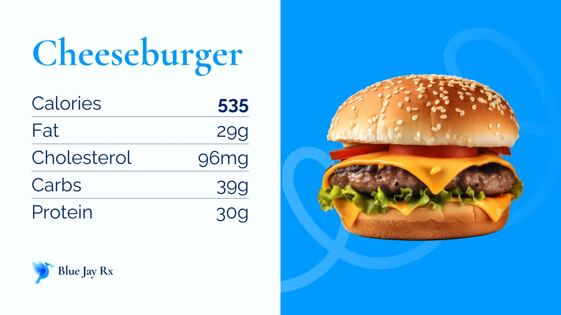 Cheeseburger Calories and Nutrition Facts Burger 535 Calories