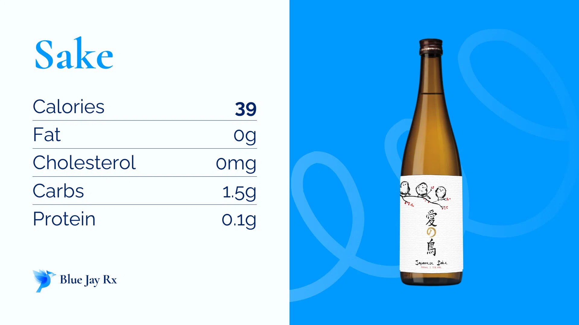 Sake Calories and Nutrition Facts One Sake 39 Calories