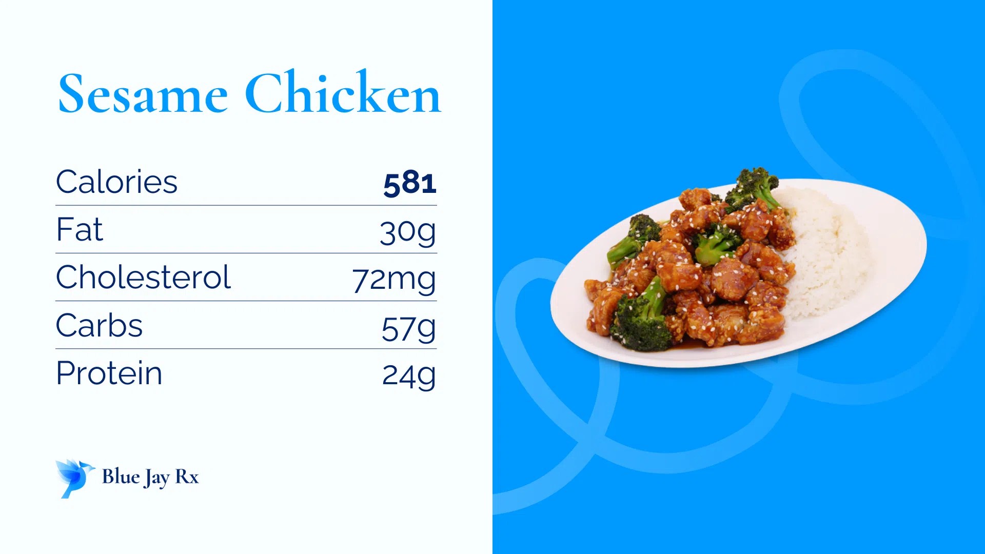 Sesame Chicken Calories and Nutrition Facts One Sesame Chicken 581