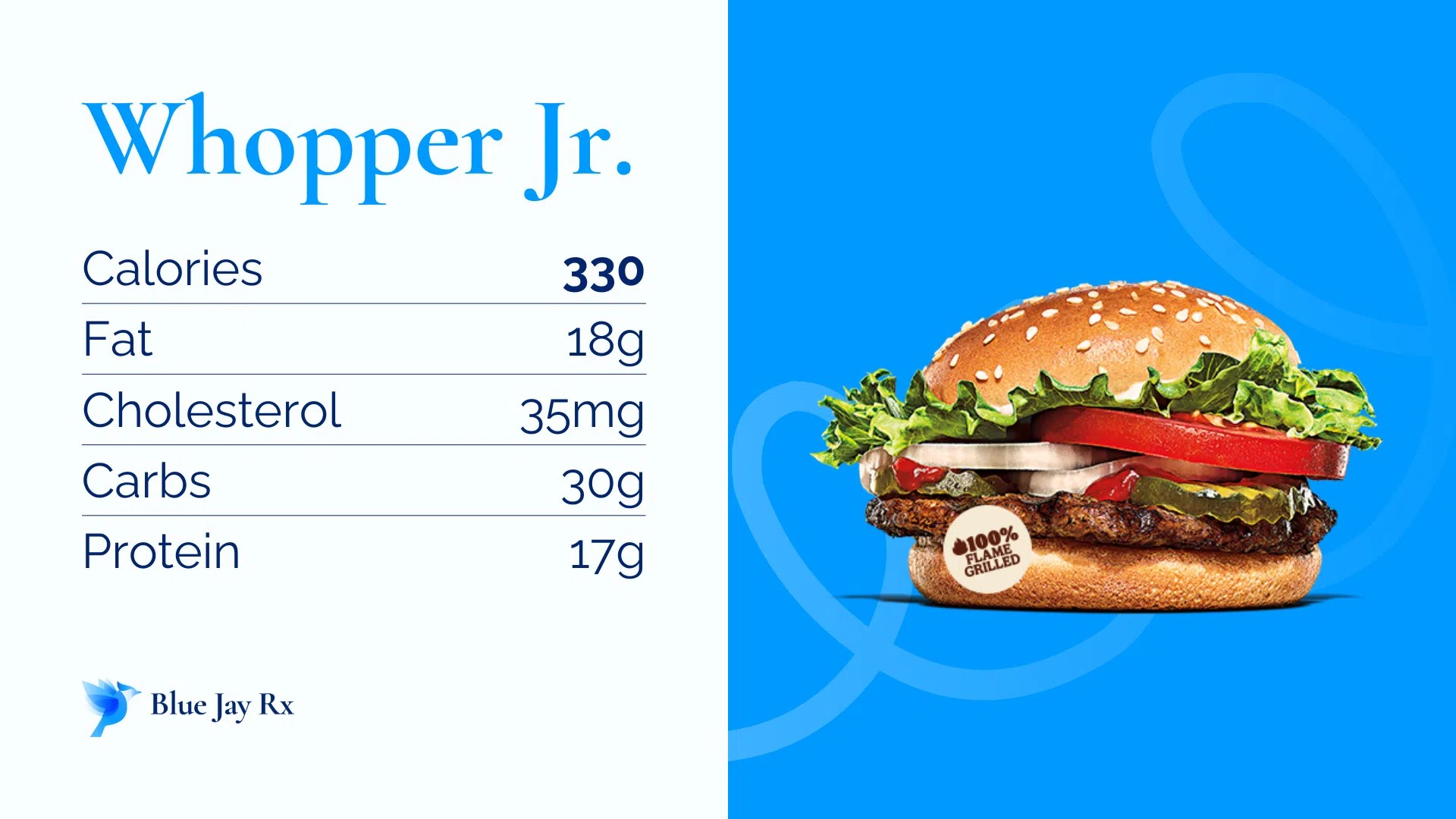 Whopper Jr Calories and Nutrition Facts One Whopper Jr 330 Calories