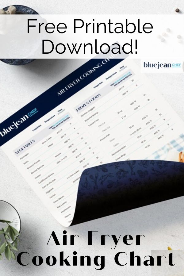 Air Fryer Cooking Charts Blue Jean Chef Meredith Laurence