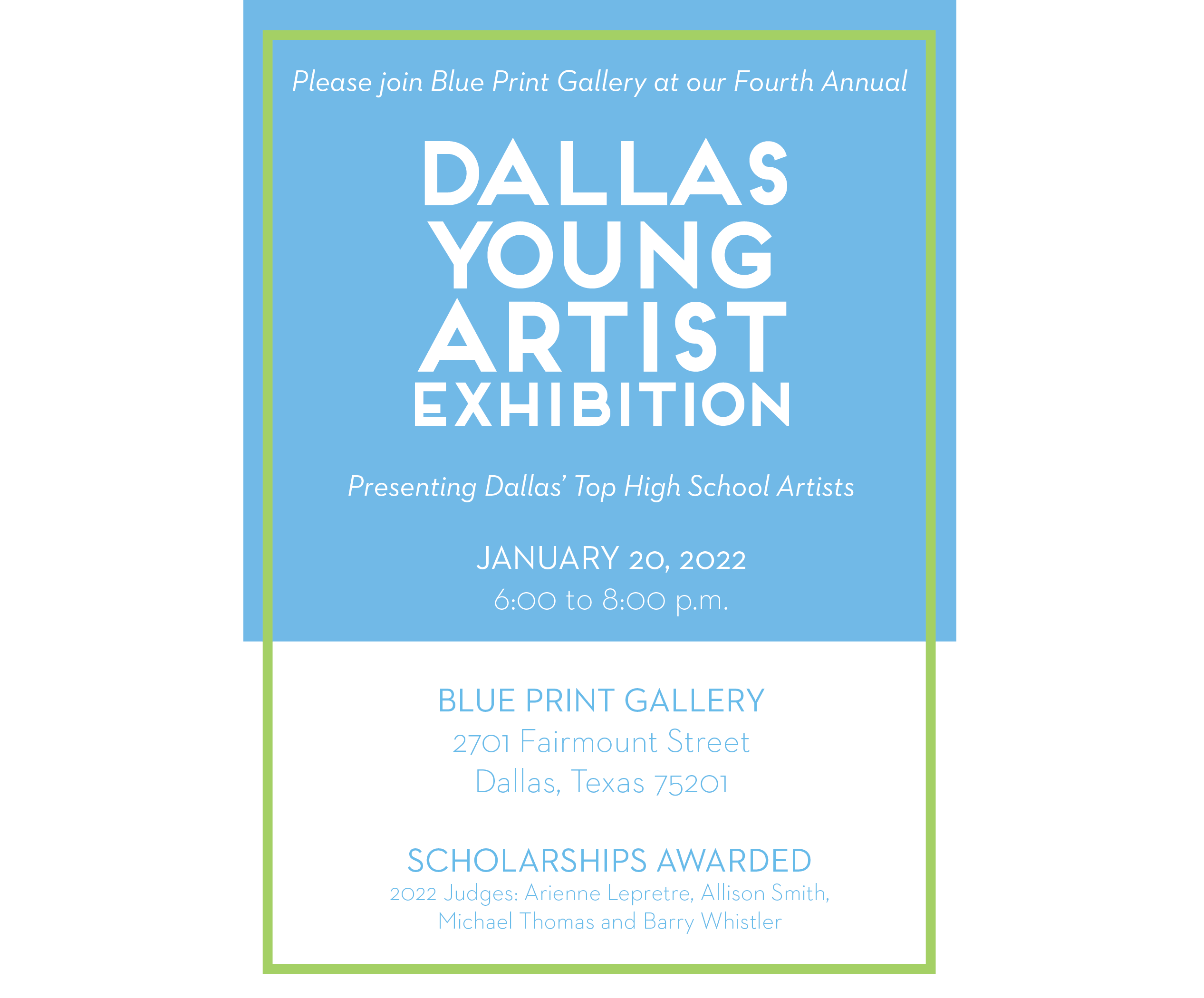 Dallas Young Artist Exhibition 2022 Blue Print Gallery