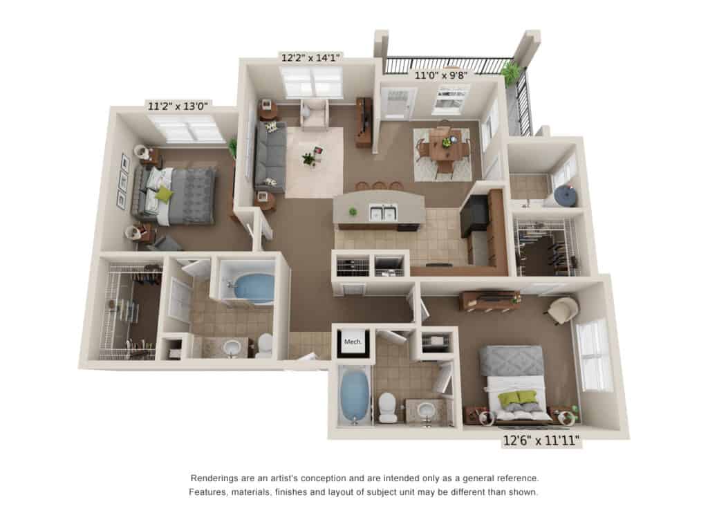 Midland Apartment Floor Plans for Rental Properties Blue Ridge