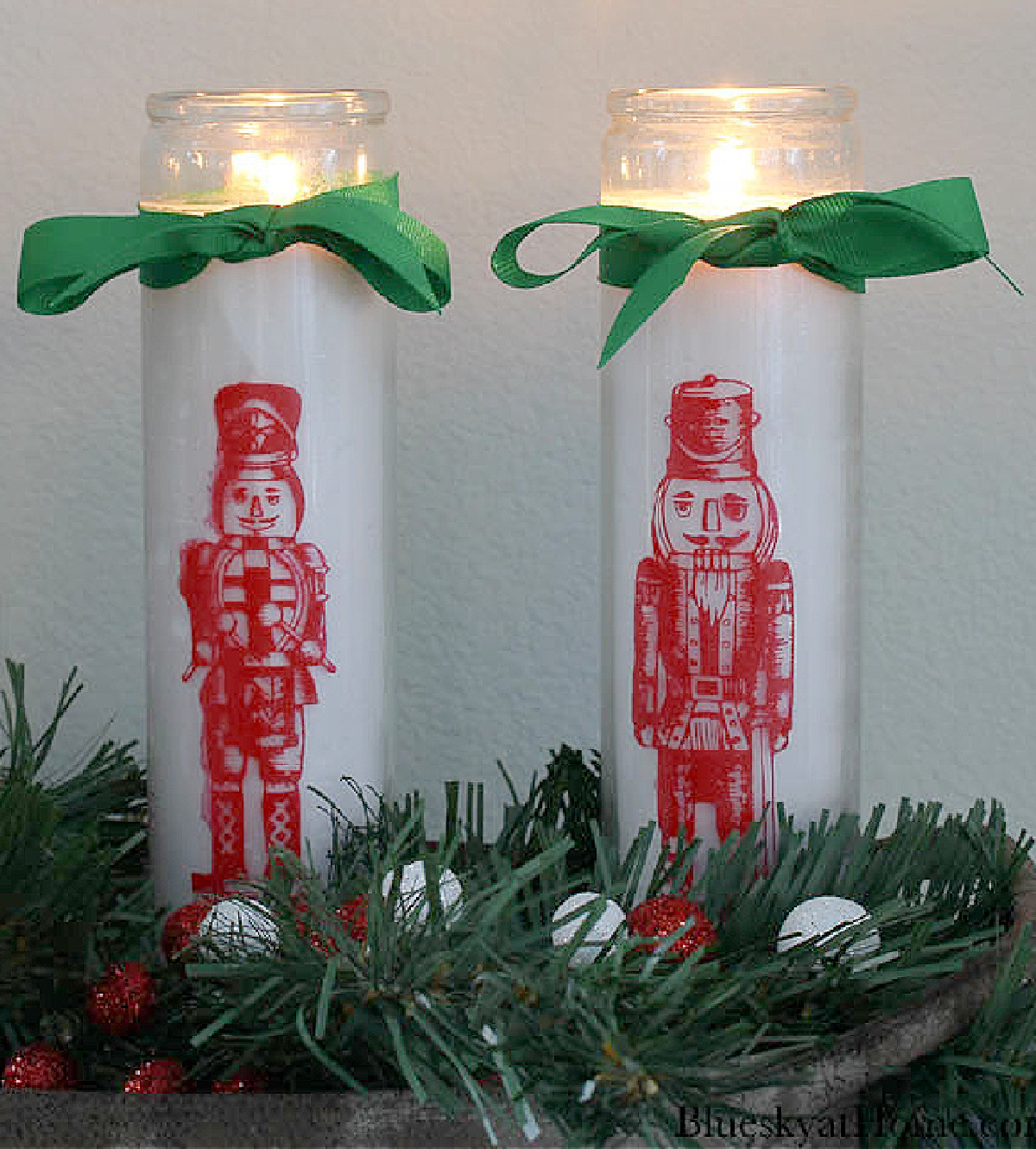 How to Decorate Dollar Tree Candles for Christmas Bluesky at Home