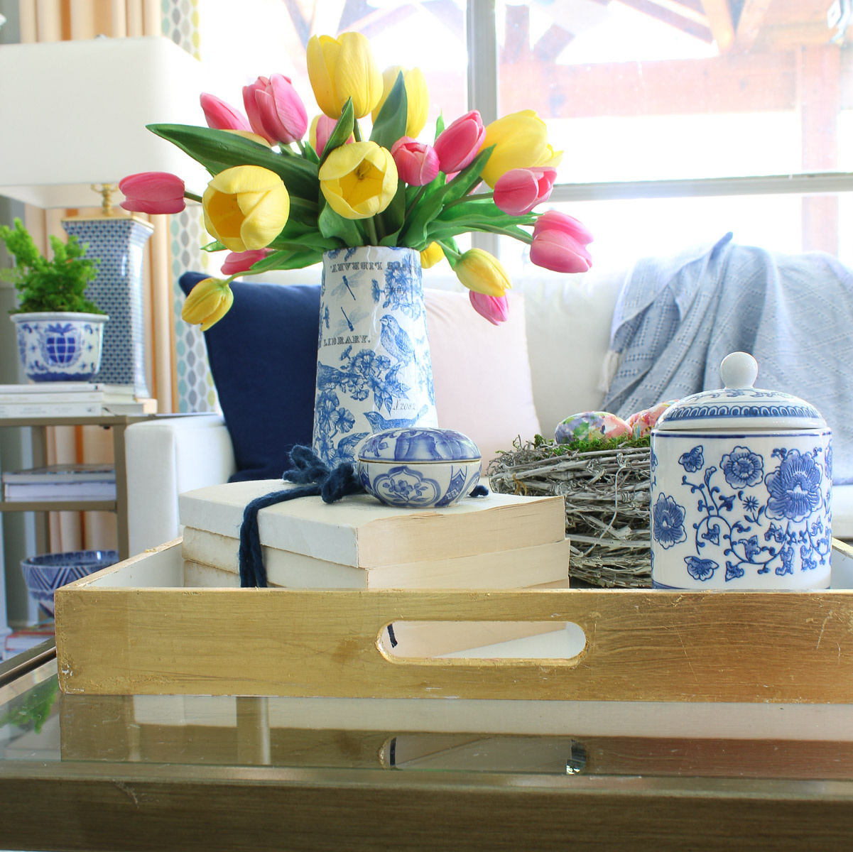 OneHour Vase Makeover for Your Spring Coffee Table Bluesky at Home