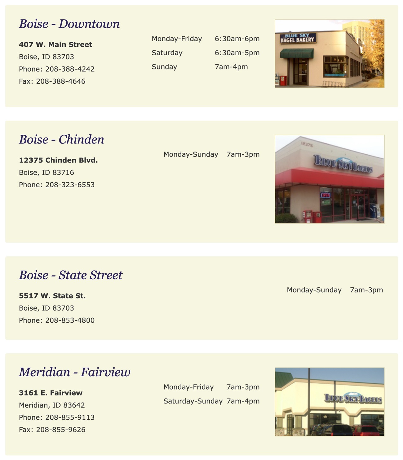 Blue Sky Bagels Meridian, Eagle, Boise, Idaho The Treasure Valley's