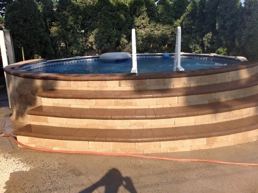 Round Pool Steps BLUESTAR Carpentry