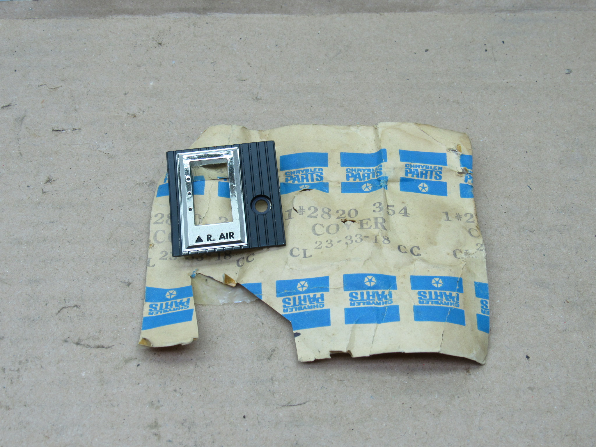 Rear Air Switch Hole Cover 2820354 C Body Dodge WA/C 1967